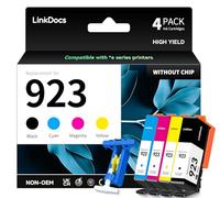 LinkDocs 923 Ink Cartridges Combo Pack Compatible Replacement for HP 923 Ink Cartridges 923XL Work with OfficeJet Pro 8130 8135e 8138e 8139e OfficeJet 8120 8122e Printer, 4-Pack Without Chip