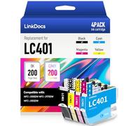 LinkDocs LC401 Ink Cartridge Compatible for Brother LC401 LC401XL to Use with Brother MFC-J1010DW MFC-J1170DW MFC-J1012DW Printer (Black/Cyan/Magenta/Yellow, 4 Pack)