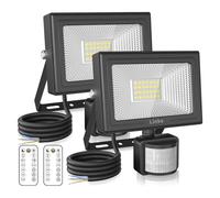 Linke Security Lights Outdoor Motion Sensor 25W 2100LM Energy-Saving PIR Floodlight 6500K Led Wall Light IP66 Waterproof Outside Lights Mains Powered Perfect for Garden Porch Garage 2 Pack