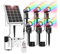 Linke Solar Spot Lights Outdoor Garden, 6 in 1 Colour Changing Led RGB