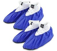 LINKEASE Reusable Boot & Shoe Covers Water Resistant Non Skid and Washable for Real Estate Contractors to Keep Floors Carpets Footwear and Rooms Clean - 2 Pairs (Extra Large, Blue)
