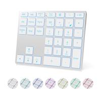 LINKEET Trimode Aluminum Numeric Keypad, 7 Colors, Backlit, Bluetooth 5.0/USB-C/2.4G Cable, 35 Keys Slim Wireless Numeric Keypad, External Numeric Keypad, Numeric Keypad