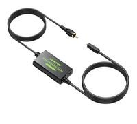 LiNKFOR 192kHz Coaxial to Optical Converter 6.6FT Coaxial to Optical SPDIF Toslink Converter with Built-in 3.3FT Toslink and 3.3FT Coax Cable for Older TV DVD Soundbar Amplifier