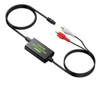 LiNKFOR 192kHz DAC Converter Digital to Analog Converter 2.1m/6.89ft Optical SPDIF Toslink to Analog Stereo Audio RCA L/R Audio Adapter with Optical Cable for HDTV Blu Ray DVD Amps TV Box Game Console