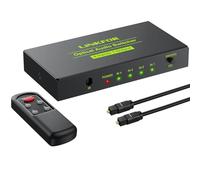 LiNKFOR Digital Optical Audio Switcher 4x1 SPDIF Toslink Switch Box 4 Ports Optical Switch with IR Remote Control Supports PCM2.0 DTS Dolby-AC3 Compatible with PS3 PS4 Blu-Ray Player HDTV