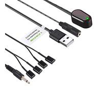 LiNKFOR IR Extender with 1 Receiver and 4 Emitters IR Repeater Infrared Remote Control Kit Hidden IR System Compatible with Box Satellite TV Receiver DVD Player Blu-ray Player