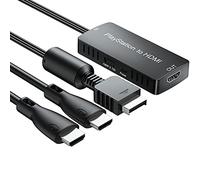 LiNKFOR PS2 to HDMI Converter - Retro PS Gaming Adapter, Analog YPBPR/CVBS to HDMI 1080p/720p with Plug-and-Play USB Power for PS1/2/3