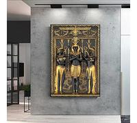 LINKGIN Home Black Gold Ancient Egyptian Art Prints Canvas Paintings Old Canvas Murals Living Room Decorative Posters Pictures 105x70cm frameless