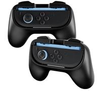 Linkhood 2 Pack Joy-Con Controller Hand Grips for Nintendo Switch 2 2025 Released, Wear-resistant Comfort Handles Holder for Joycon (Black+Black)
