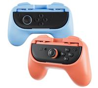 Linkhood 2 Pack Joy-Con Controller Hand Grips for Nintendo Switch 2 2025 Released, Wear-resistant Comfort Handles Holder for Joycon (Blue+Orange)