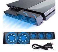 Linkhood Cooling Fan for PS4, USB External Cooler 5 Fan Turbo Temperature Control Cooling Fans for Sony Playstation 4 Gaming Console