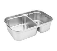 Linkidea 1.5L Stainless Steel Electric Lunch Box Replacement Inner Container/Insert, Compatible with SOHIDA, 8.7 inch Removable 2 Compartment Food Tray (Silver)