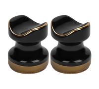 Linkidea 2 Pack Ceramics Cigar Holder, Single Cigar Holder Simple Luxury Cigar Stand Accessories for Men, Portable and Compact Cigar Rest (Black)