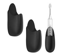 Linkidea 2 Pack Electric Toothbrush Holder Wall Mounted for Shower, Silicone Brush Storage Organizer, Adhesive Hanger Compatible with Oral-B Pro 3000, iO Series (Black)