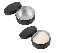Linkidea 2 Pack Large Aluminum Shaving Soap Tin with Screw Lid, 3.9" Oversized Travel Case for Extra-Large Shaving Soap Pucks up to 3.7" Inner Diameter (Black)