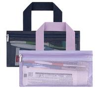 Linkidea 2 Pack Manual Toothbrush Travel Pouch, Portable Mesh Carrying Bags with Zipper for Toothpaste, Compatible with Colgate Extra Clean, Oral-B CrossAction