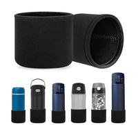 Linkidea 2 Pack Neoprene Water Bottle Boot Compatible with Thermos FUNTAINER Steel/Tritan 12oz/16oz, Ion8 Sport 12oz, JARLSON, Universal 2.3" - 2.7" Bottle Bottom Bumper Protector (Black)