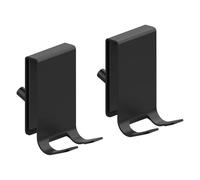 Linkidea 2 Pack Over Shower Door Towel Hook, Double Side Bathroom Towel Hooks with Non-Slip Sponge Pad, Bath Hook for Frameless Glass Doors, Black
