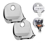 Linkidea 2 Pack Razor Holder Self Adhesive, Shower Wall Mount Hook Bathroom Organizer, No Drilling Storage for Gillette Venus, Fusion 5 Proshield, Mach3 (Grey)