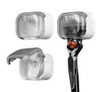 Linkidea 2 Pack Razor Holder, Waterproof Shaver Holder for Shower, Compatible with Gillette Fusion 5, Labs with Exfoliating Bar, Dorco Pace 6 Pro, Harry's 5 Blade (Grey)