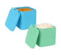 Linkidea 2 Pack Salad Dressing Containers, 10.1 oz Silicone Condiment Cups To Go, Leakproof Snack & Dips Box Compatible with OmieBox and Bento Lunch Boxes