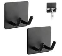 Linkidea 2 Pack Self Adhesive Razor Holder, Stainless Steel Shower Wall Mount Hook, Compatible with Gillette Fusion 5 & Venus (Black)