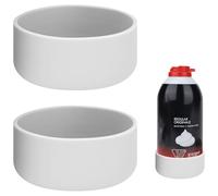 Linkidea 2 Pack Shave Gel Can No Rust Holder, Silicone Shaving Foam Bottom Protector, Bathroom Accessory Compatible with Barbasol, Proraso, Gillette 10 oz (Grey)