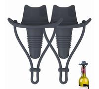Linkidea 2 Pack Silicone Cowboy Style Bottle Stoppers, Reusable Fun Cap Sealers to Keep Drinks Fresh, Unique Gifts for Boyfriend, Dad, Friends (Dark Gray)