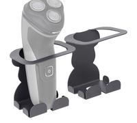Linkidea 2 Pack Wall Mount Electric Razor Holders, Compatible with Philips Shaver 3600 & 2400, Self-Adhesive Carbon Steel Shaver Stands with Drainage Holes (Grey)