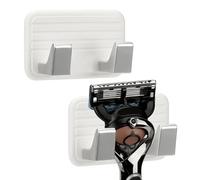 Linkidea 2 Pack Wall Mounted Razor Holder, Razor Stand for Shower, Compatible with Gillette Labs Special NFL Series, Sensor 3, Fusion5 Power, Fusion ProGlide, Harry's 5 Blade (White)