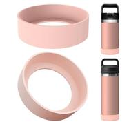 Linkidea 2 Pack Water Bottle Anti Spill Boot Compatible with YETI Rambler Jr. Kids Bottle 12oz, Bottle 12oz/18oz, Yonder 20oz/25oz, Silicone Anti-Slip Bottle Bottom Sleeve Cover, Ice Pink, CPS-017-06