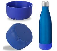 Linkidea 2 Pack Water Bottle Boot Compatible with 17oz ORIGINAL, BJPKPK, MIRA Cascade Cola Shaped Bottles, Silicone Bottle Bottom Sleeve Bumper Protector (Navy Blue)