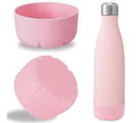 Linkidea 2 Pack Water Bottle Boot Compatible with 17oz ORIGINAL, BJPKPK, MIRA Cascade Cola Shaped Bottles, Silicone Bottle Bottom Sleeve Bumper Protector (Light Pink)
