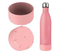Linkidea 2 Pack Water Bottle Boot Compatible with 25oz ORIGINAL, BJPKPK, Konokyo 25oz Cola Shaped Bottles, Silicone Bottle Boot Bottom Sleeve Cover Protector, Bottle Bumper (Light Pink)