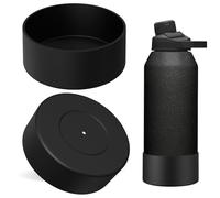 Linkidea 2 Pack Water Bottle Boot Compatible with CamelBak Chute Mag 40oz, Silicone Anti-Slip Bottle Bottom Sleeve Bumper Protector (Black)