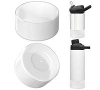 Linkidea 2 Pack Water Bottle Boot Compatible with CamelBak Eddy+20oz/25oz, Chute Mag 20oz/25oz, Carry Cap, Silicone Anti-Slip Bottle Bottom Bumper Protector (Clear White)