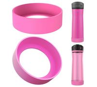 Linkidea 2 Pack Water Bottle Boot Compatible with Contigo Jackson Chill 2.0 20oz/24oz, Ashland Chill 20oz/24oz, Silicone Anti-Slip Bottle Bottom Bumper Protector (Pink)