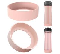 Linkidea 2 Pack Water Bottle Boot Compatible with Contigo Jackson Chill 2.0 20oz/24oz, Ashland Chill 20oz/24oz, Silicone Anti-Slip Bottle Bottom Bumper Protector (Ice Pink)