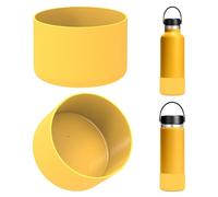 Linkidea 2 Pack Water Bottle Boot Compatible with Hydro Flask Wide Mouth Bottle 12oz/14oz/16oz/18oz/20oz, Silicone Bottle Bottom Sleeve Bumper Protector (York Yellow)