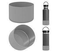 Linkidea 2 Pack Water Bottle Boot Compatible with Hydro Flask Wide Mouth Bottle 12oz/14oz/16oz/18oz/20oz, Silicone Bottle Bottom Sleeve Bumper Protector (Gray)