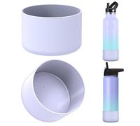 Linkidea 2 Pack Water Bottle Boot Compatible with IRON °FLASK Wide/Narrow Mouth 12oz/14oz/16oz/18oz/20oz/22oz/24oz, Silicone Bottle Bottom Sleeve Cover Bumper Protector (Fog)