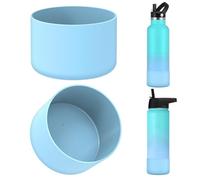Linkidea 2 Pack Water Bottle Boot Compatible with IRON °FLASK Wide/Narrow Mouth 12oz/14oz/16oz/18oz/20oz/22oz/24oz, Silicone Bottle Bottom Sleeve Cover Bumper Protector (Sky Blue)