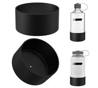 Linkidea 2 Pack Water Bottle Boot Compatible with Nalgene Sustain Wide Mouth 32oz/48oz, Narrow Mouth 32oz, Silicone Anti-Slip Bottle Bottom Bumper Protector (Black)