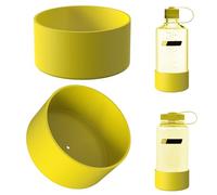 Linkidea 2 Pack Water Bottle Boot Compatible with Nalgene Sustain Wide Mouth 32oz/48oz, Narrow Mouth 32oz, Silicone Anti-Slip Bottle Bottom Bumper Protector (Yellow)