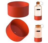 Linkidea 2 Pack Water Bottle Boot Compatible with Nalgene Sustain Wide Mouth 32oz/48oz, Narrow Mouth 32oz, Silicone Anti-Slip Bottle Bottom Bumper Protector (Red)