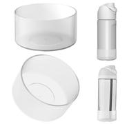 Linkidea 2 Pack Water Bottle Boot Compatible with Owala FreeSip 16oz, FreeSip Tritan 25oz, Silicone Anti-Slip Bottle Bottom Bumper Protector (Clear White)