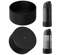 Linkidea 2 Pack Water Bottle Boot Compatible with Owala FreeSip 16oz, FreeSip Tritan 25oz, Silicone Anti-Slip Bottle Bottom Bumper Protector (Black)