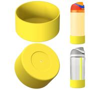 Linkidea 2 Pack Water Bottle Boot Compatible with Owala FreeSip 16oz, FreeSip Tritan 25oz, Silicone Anti-Slip Bottle Bottom Bumper Protector (Yellow)