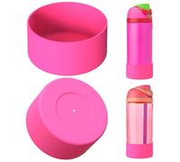 Linkidea 2 Pack Water Bottle Boot Compatible with Owala FreeSip 16oz, FreeSip Tritan 25oz, Silicone Anti-Slip Bottle Bottom Bumper Protector (Pink)