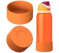 Linkidea 2 Pack Water Bottle Boot Compatible with Owala FreeSip 40oz, Silicone Anti-Slip Bottle Bottom Bumper Protector (Orange)